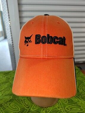 Bobcat Officially Licensed Embroidered Blk Blaze Orange Strap-on Hat Cap